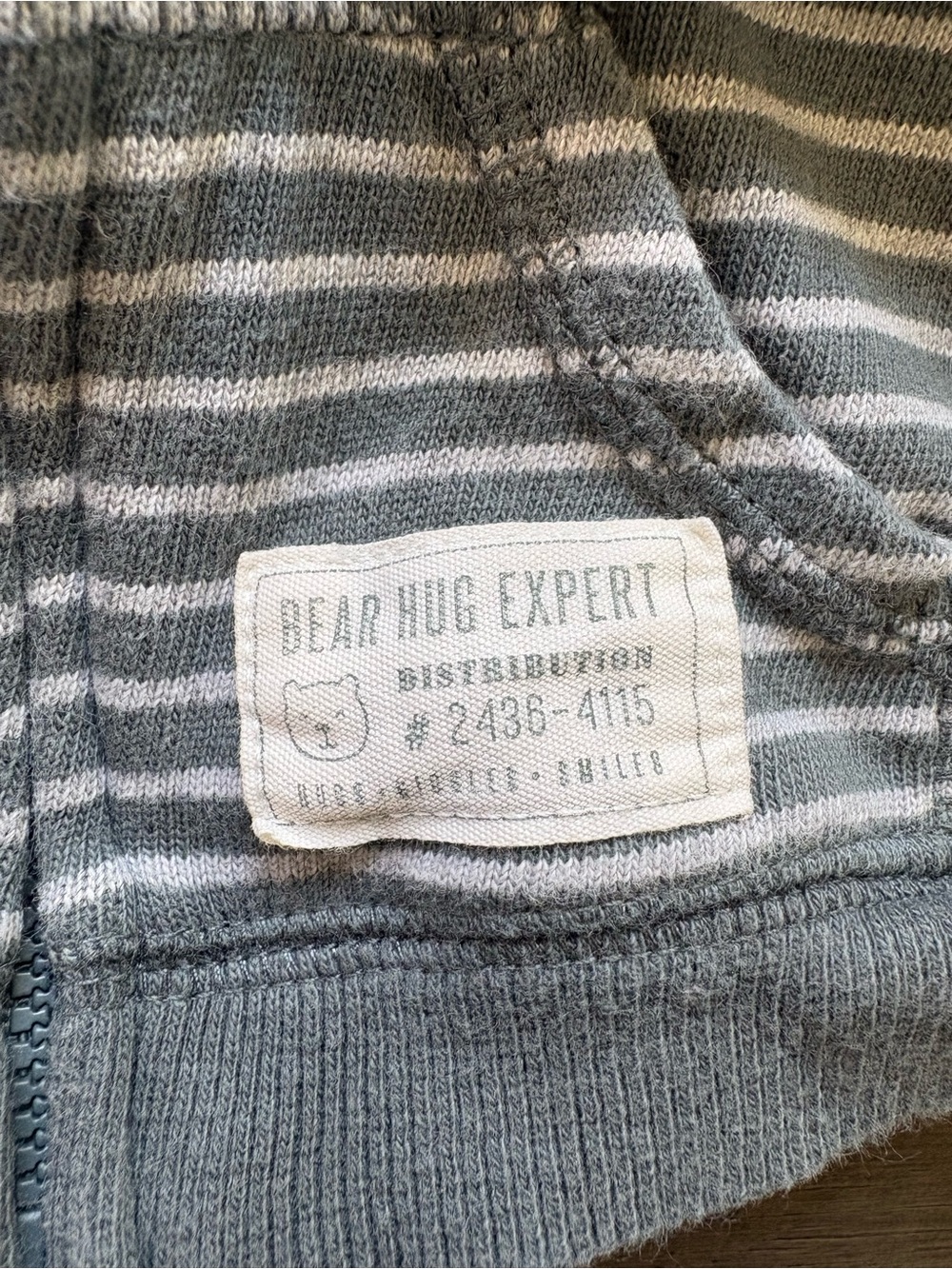 Carter's Gray Striped Hooded Baby Jacket Set - Zip Front- 3m - Picture 3 of 8